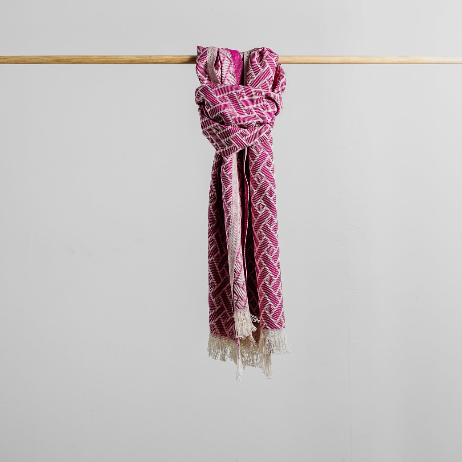 Skjerf - Flettet - Mørk Rosa