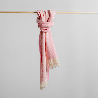 Skjerf - Flettet - Rosa